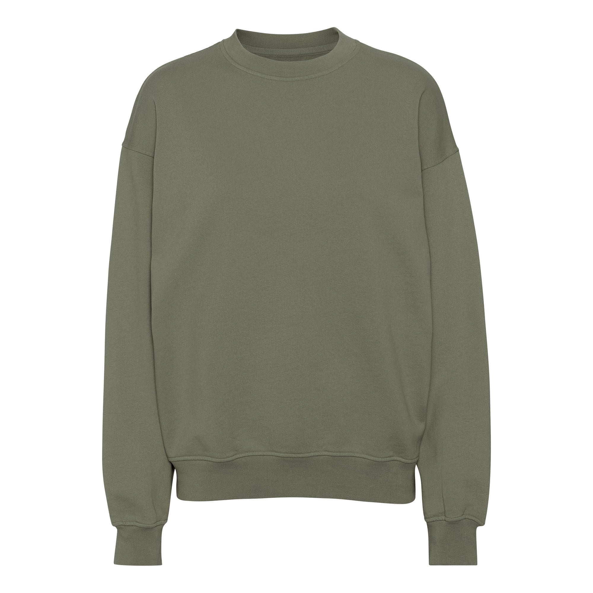 Organic Oversized Crew - dusty olive