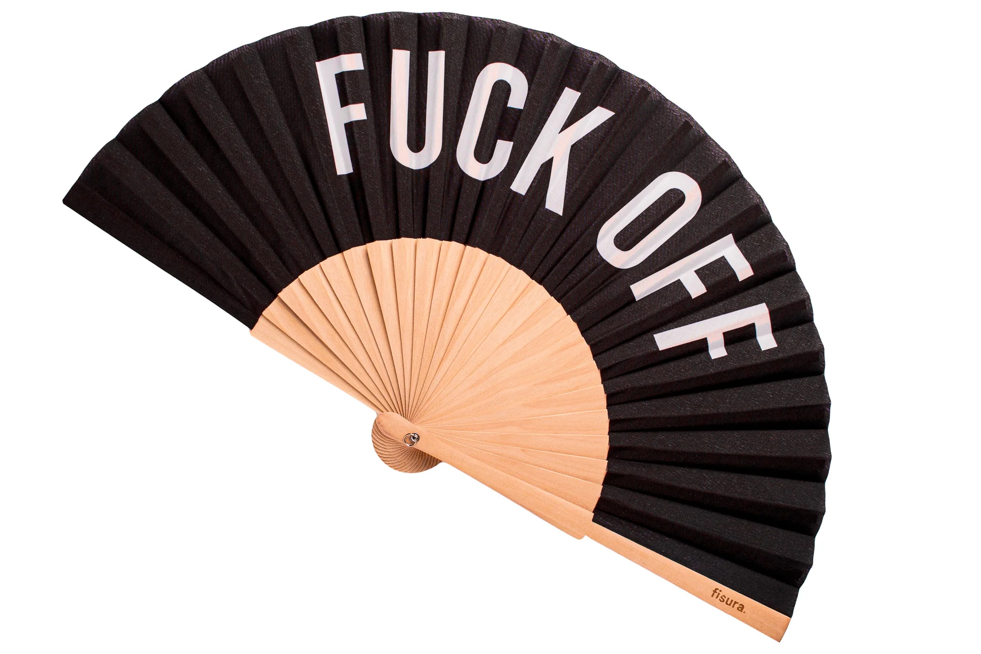 Hand fan FUCK OFF black