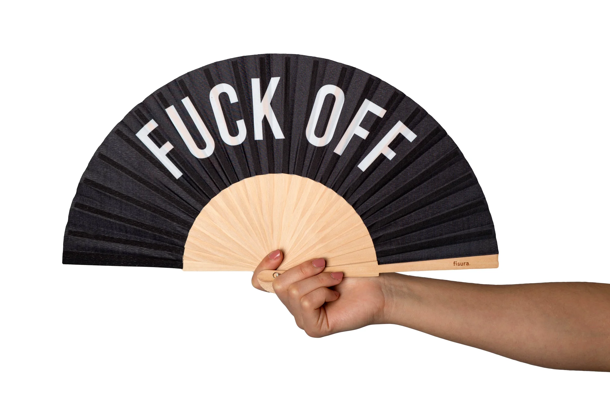 Hand fan FUCK OFF black