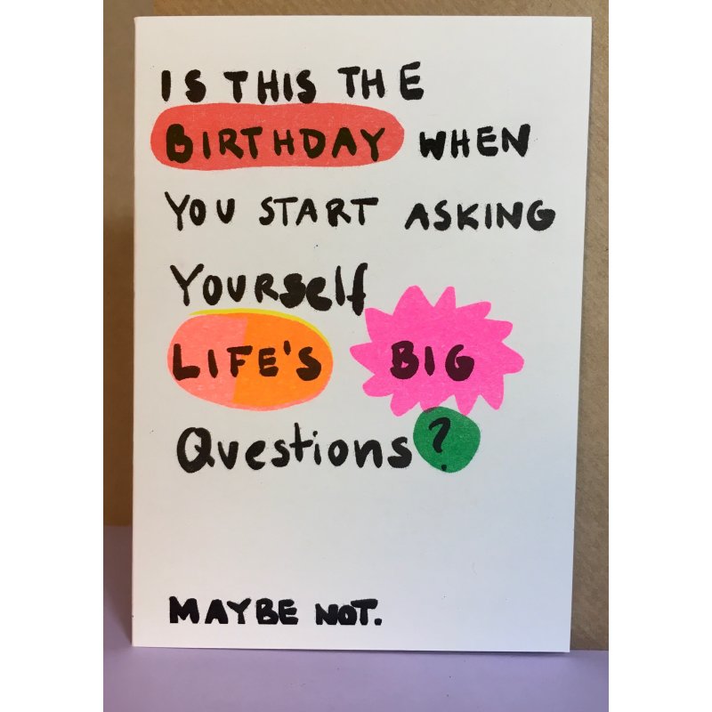 Birthday Life's Big Questions - Klappkarte