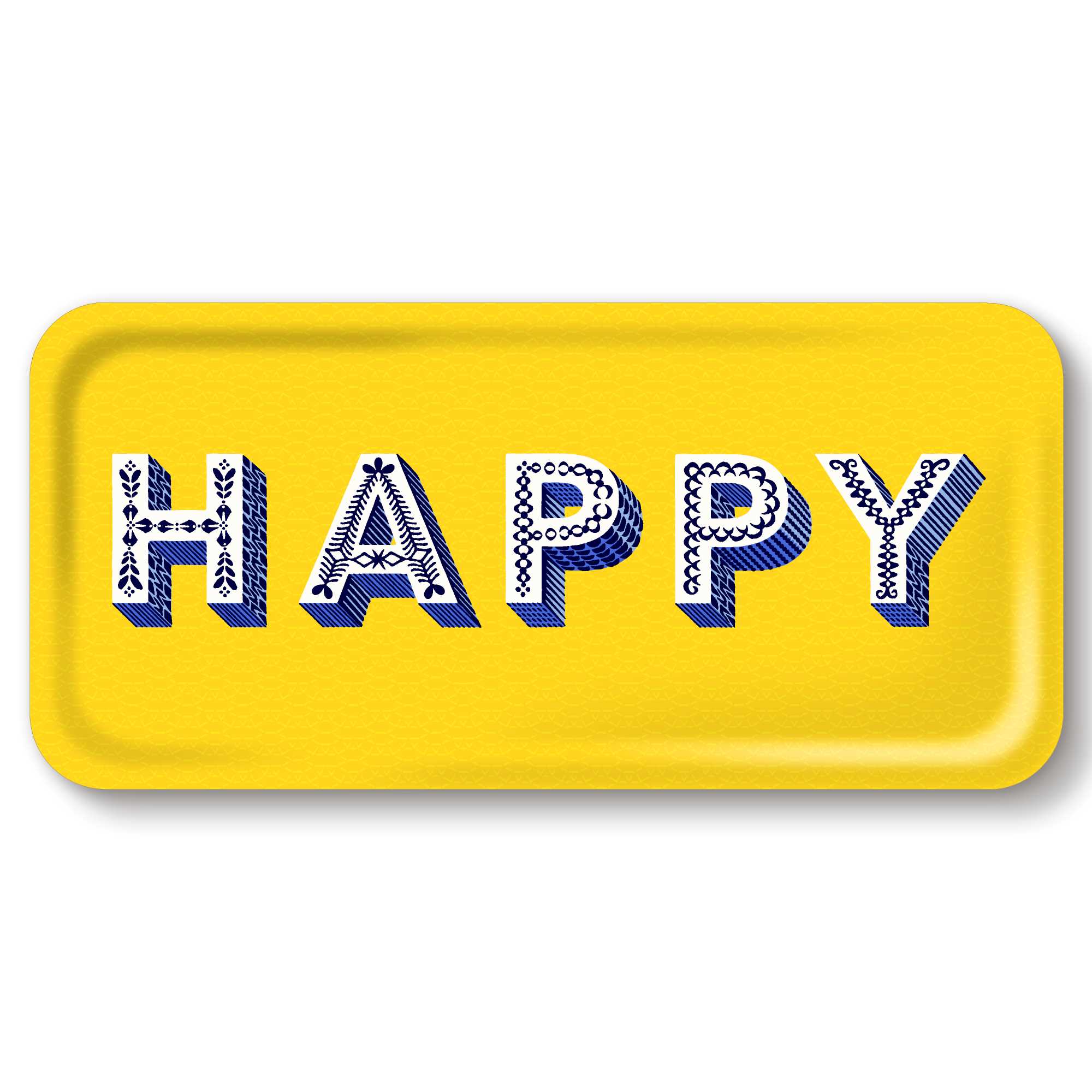 Tablett 32x15cm HAPPY yellow