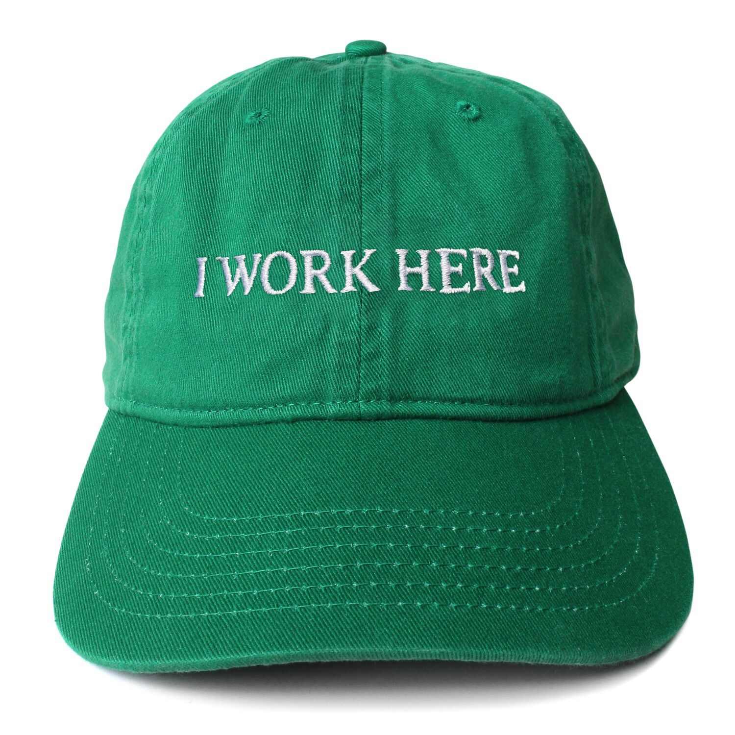 Cap - I work here - sometimes - green