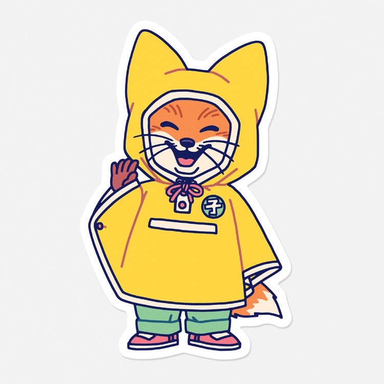 Kiki - Rain Cape - Vinyl-Sticker