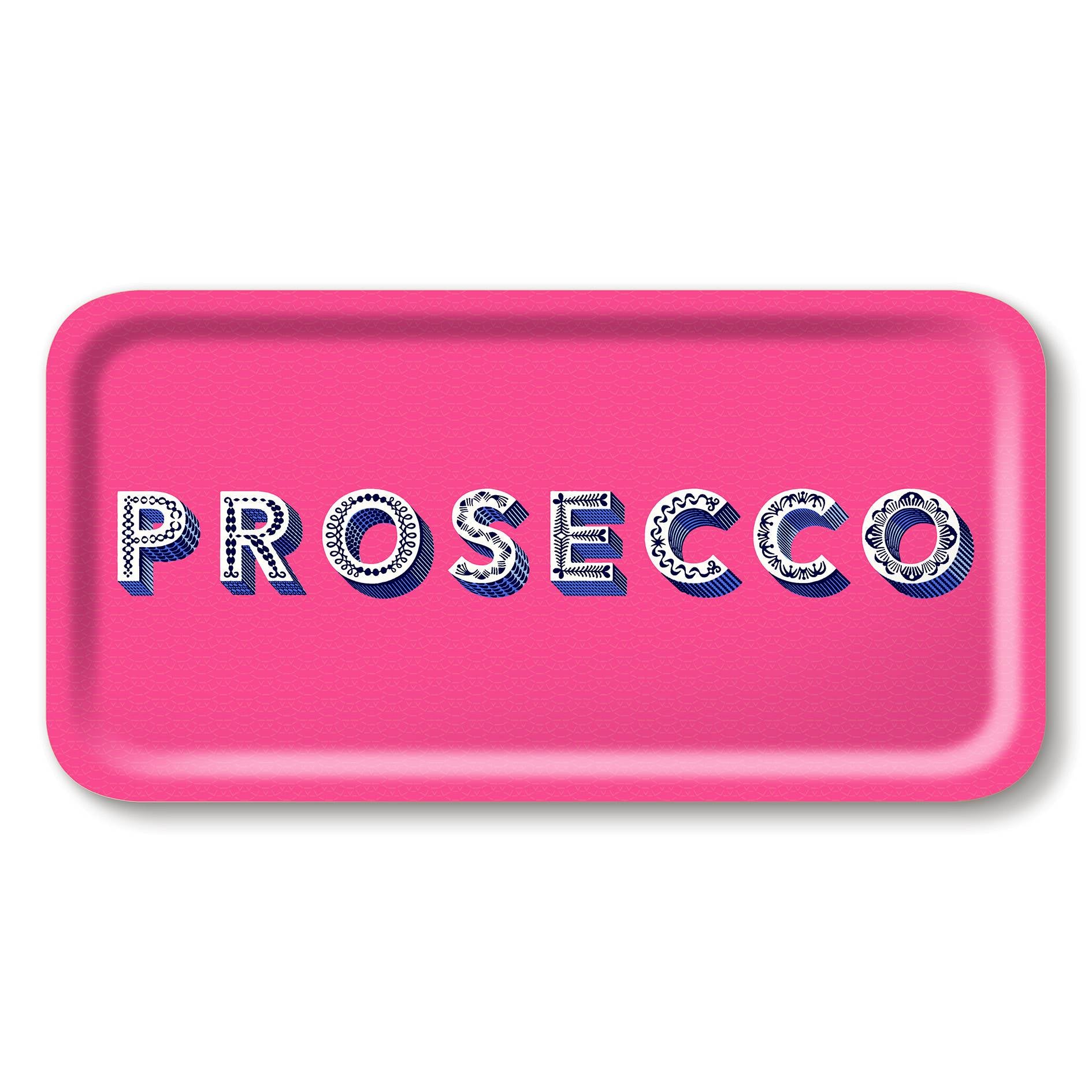 Tablett 43x22cm PROSECCO bright pink